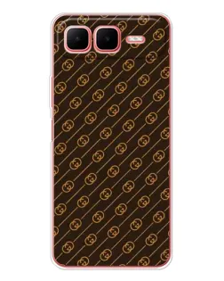 Чехол для Infinix Smart 10 Plus с картинкой «Gucci — золотые диагонали»
