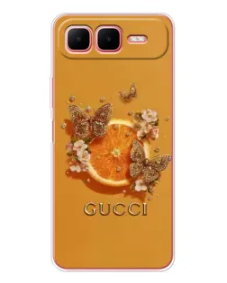 Чехол для Infinix Smart 10 Plus с картинкой «Gucci — золотые бабочки»