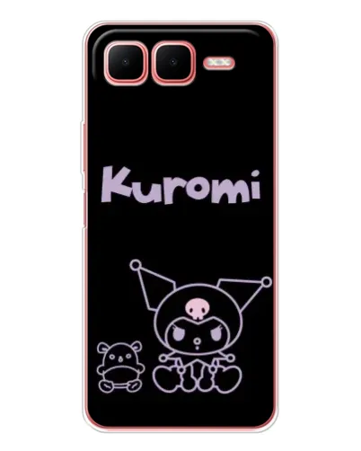 Чехол для Infinix Smart 10 Plus с картинкой «Kuromi — черный минимализм»