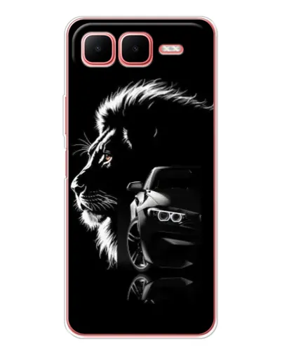 Чехол для Infinix Smart 10 Plus с картинкой «BMW и лев» Чехол для Infinix Smart 10 Plus с картинкой «BMW и лев»