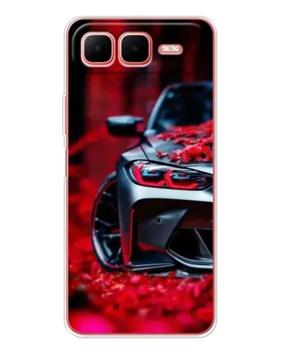 Чехол для Infinix Smart 10 Plus с картинкой «Спортивная BMW и цветы» Чехол для Infinix Smart 10 Plus с картинкой «Спортивная BMW и цветы»