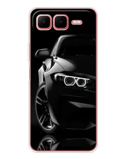 Чехол для Infinix Smart 10 Plus с картинкой «Черная BMW — профиль»