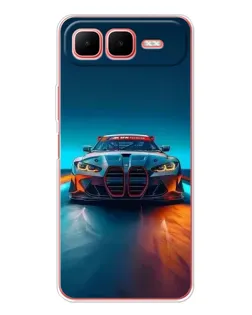 Чехол для Infinix Smart 10 Plus с картинкой «BMW — огни неона»