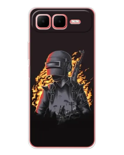Чехол для Infinix Smart 10 Plus с картинкой «PUBG — огненный силуэт» Чехол для Infinix Smart 10 Plus с картинкой «PUBG — огненный силуэт»