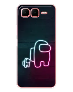 Чехол для Infinix Smart 10 Plus с картинкой «Among Us неон-арт»