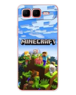 Чехол для Infinix Smart 10 Plus с картинкой «Minecraft классический мир»