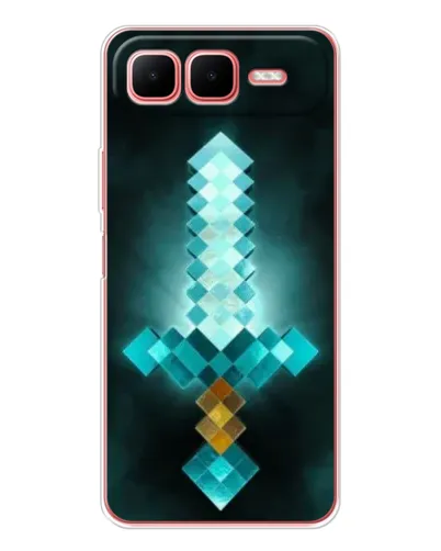 Чехол для Infinix Smart 10 Plus с картинкой «Алмазный меч неон» Чехол для Infinix Smart 10 Plus с картинкой «Алмазный меч неон»