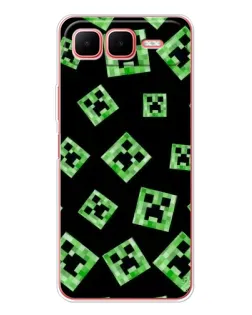 Чехол для Infinix Smart 10 Plus с картинкой «Паттерн с криперами»
