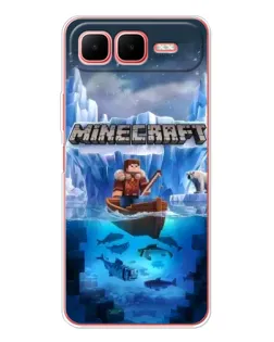Чехол для Infinix Smart 10 Plus с картинкой «Minecraft ледяной мир»