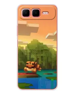 Чехол для Infinix Smart 10 Plus с картинкой «Майнкрафт закат солнца»