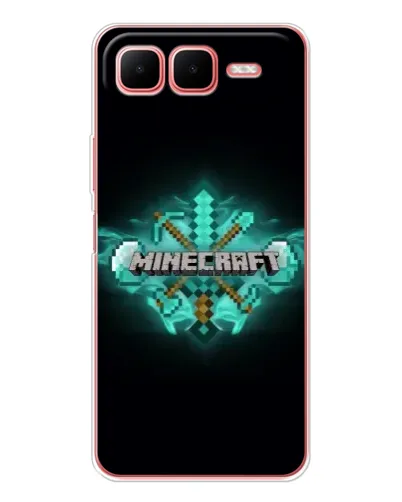 Чехол для Infinix Smart 10 Plus с картинкой «Minecraft Diamond лого» Чехол для Infinix Smart 10 Plus с картинкой «Minecraft Diamond лого»