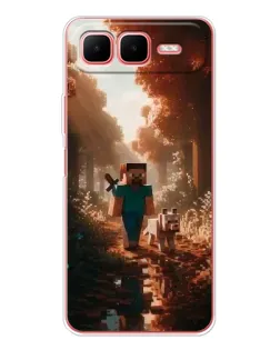 Чехол для Infinix Smart 10 Plus с картинкой «Стив в лесу»