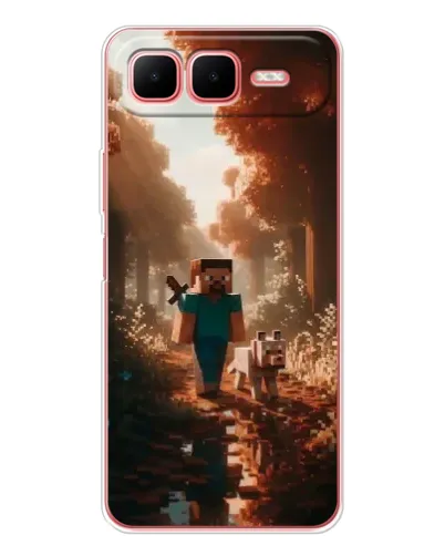 Чехол для Infinix Smart 10 Plus с картинкой «Стив в лесу» Чехол для Infinix Smart 10 Plus с картинкой «Стив в лесу»