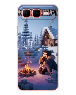 Чехол для Infinix Smart 10 Plus с картинкой «Зимний Minecraft»