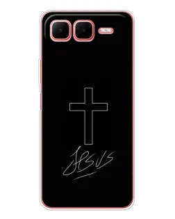 Чехол для Infinix Smart 10 Plus с картинкой «Графический крест Jesus» Чехол для Infinix Smart 10 Plus с картинкой «Графический крест Jesus»