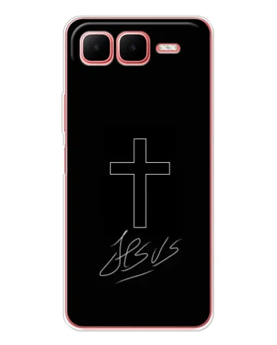 Чехол для Infinix Smart 10 Plus с картинкой «Графический крест Jesus» Чехол для Infinix Smart 10 Plus с картинкой «Графический крест Jesus»