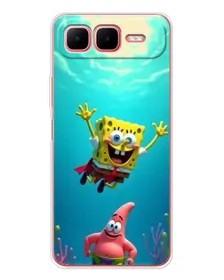 Чехол для Infinix Smart 10 Plus с картинкой «Спанч Боб под водой»
