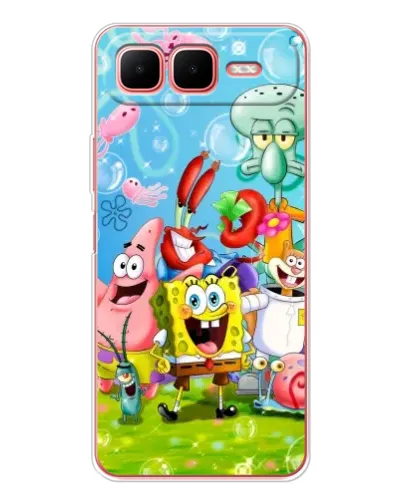Чехол для Infinix Smart 10 Plus с картинкой «Губка Боб и друзья» Чехол для Infinix Smart 10 Plus с картинкой «Губка Боб и друзья»
