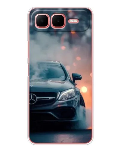 Чехол для Infinix Smart 10 Plus с картинкой «Mercedes — ночной город» Чехол для Infinix Smart 10 Plus с картинкой «Mercedes — ночной город»