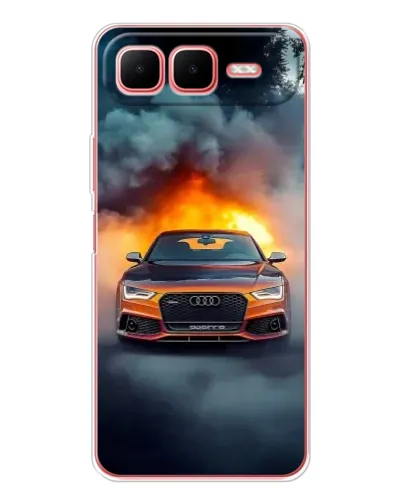 Чехол для Infinix Smart 10 Plus с картинкой «Audi в огненном дыму» Чехол для Infinix Smart 10 Plus с картинкой «Audi в огненном дыму»