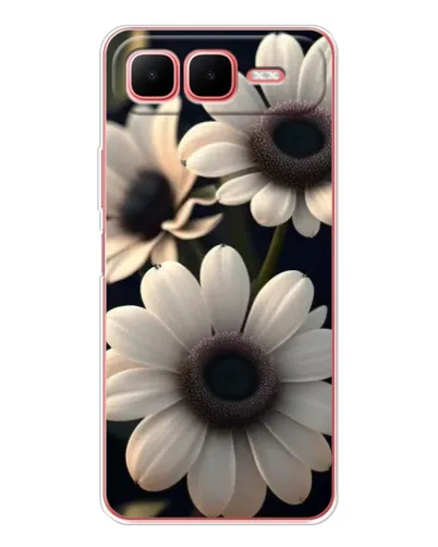 Чехол для Infinix Smart 10 Plus с картинкой «Белые маргаритки макро»