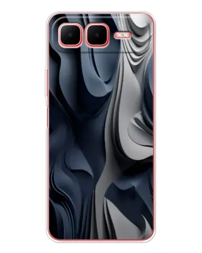 Чехол для Infinix Smart 10 Plus с картинкой «Объемные синие складки»