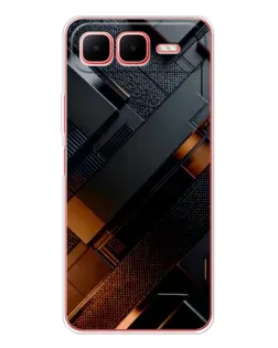 Чохол для Infinix Smart 10 Plus з картинкою «Чорні геометричні блоки»