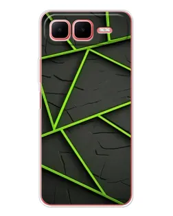 Чохол для Infinix Smart 10 Plus з картинкою «Зелені геометричні лінії»