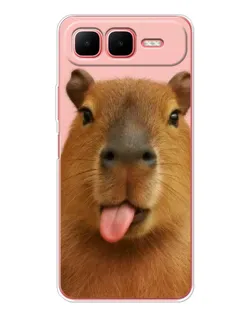 Чехол для Infinix Smart 10 Plus с картинкой «Капибара с языком» Чехол для Infinix Smart 10 Plus с картинкой «Капибара с языком»
