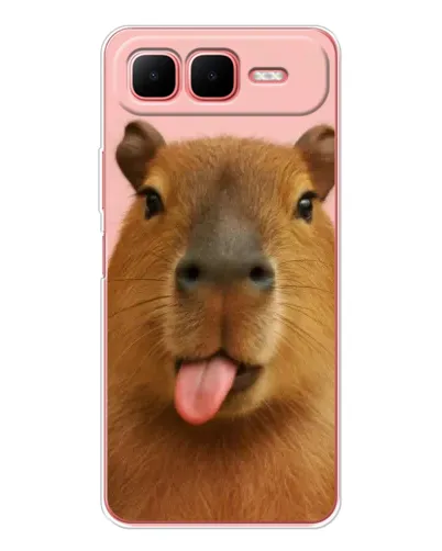 Чехол для Infinix Smart 10 Plus с картинкой «Капибара с языком» Чехол для Infinix Smart 10 Plus с картинкой «Капибара с языком»