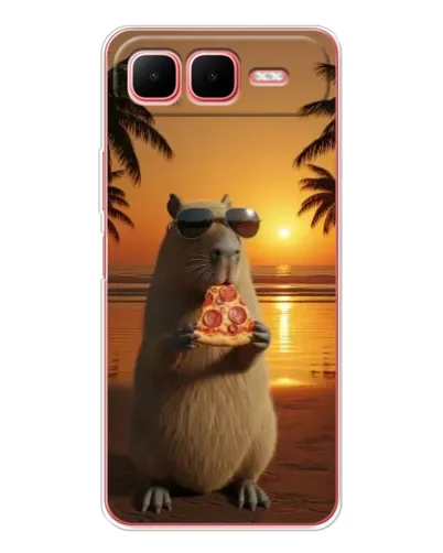 Чехол для Infinix Smart 10 Plus с картинкой «Капибара с пиццей» Чехол для Infinix Smart 10 Plus с картинкой «Капибара с пиццей»