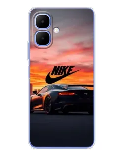 Чехол для Infinix Smart 10 с картинкой «Nike и суперкар»