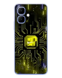 Чехол для Infinix Smart 10 с картинкой «Nike — золотая искра»
