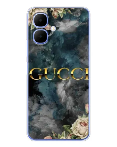 Чехол для Infinix Smart 10 с картинкой «Абстрактные цветы Gucci»