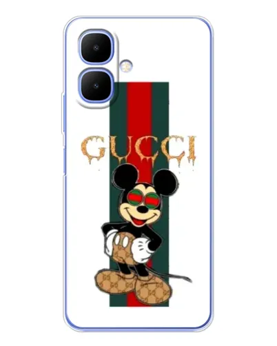 Чехол для Infinix Smart 10 с картинкой «Микки Маус Gucci — полосы»