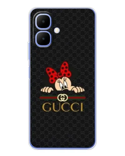 Чехол для Infinix Smart 10 с картинкой «Минни Маус Gucci — черный»