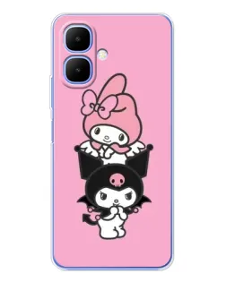 Чехол для Infinix Smart 10 с картинкой «My Melody и Kuromi»