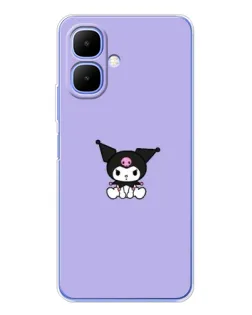 Чехол для Infinix Smart 10 с картинкой «Kuromi — фиолетовый минимализм»