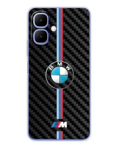 Чохол для Infinix Smart 10 з картинкою «Емблема BMW та карбон»