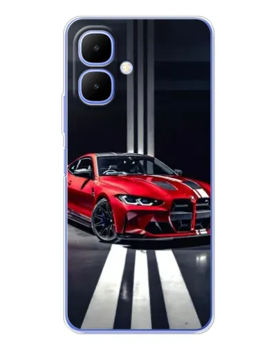 Чохол для Infinix Smart 10 з картинкою «Червона BMW на дорозі»
