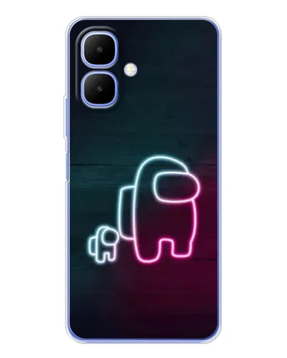 Чехол для Infinix Smart 10 с картинкой «Among Us неон-арт»