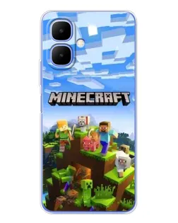 Чехол для Infinix Smart 10 с картинкой «Minecraft классический мир»