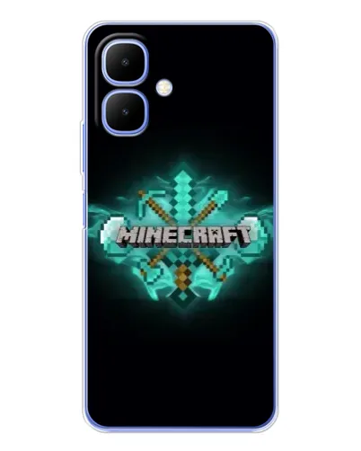Чехол для Infinix Smart 10 с картинкой «Minecraft Diamond лого»