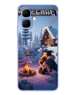 Чехол для Infinix Smart 10 с картинкой «Зимний Minecraft»