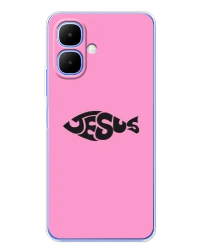 Чехол для Infinix Smart 10 с картинкой «Розовый символ  Jesus»