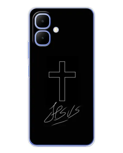 Чехол для Infinix Smart 10 с картинкой «Графический крест Jesus» Чехол для Infinix Smart 10 с картинкой «Графический крест Jesus»