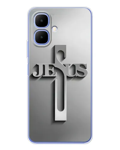 Чехол для Infinix Smart 10 с картинкой «Металлический крест Jesus» Чехол для Infinix Smart 10 с картинкой «Металлический крест Jesus»
