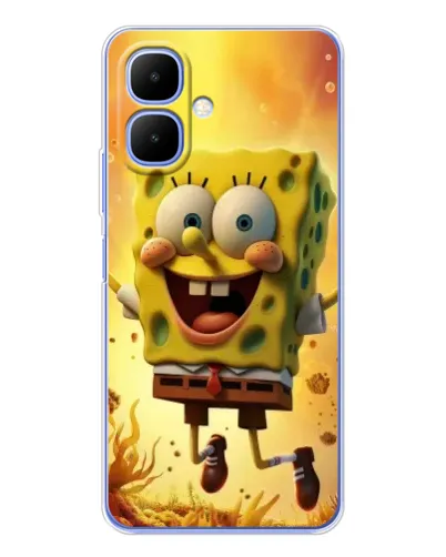 Чехол для Infinix Smart 10 с картинкой «Губка Боб прыгает»
