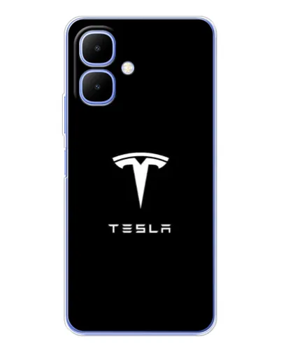 Чехол для Infinix Smart 10 с картинкой «Tesla White Logo»
