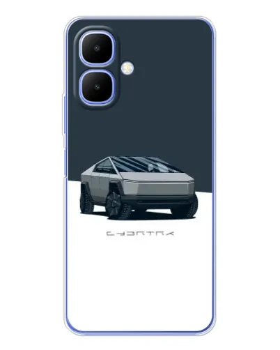 Чехол для Infinix Smart 10 с картинкой «Серебристый Cybertruck Tesla»